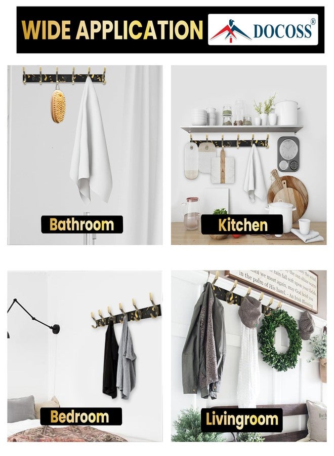 دوكوس DOCOSS - علاقات ملابس طويلة للجدران والأبواب / خطافات لتعليق الملابس، علاقة ملابس للحمام مثبتة على الحائط لتعليق الملابس والقمصان والمناشف (عبوة من قطعة واحدة، أسود (خطافات عتيقة)) - Image 5